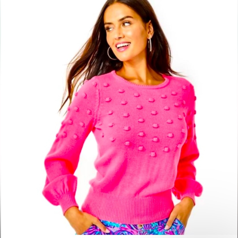 Lilly Pulitzer sweet pretty in pink crew neck Texla sweater NWOT  size Small